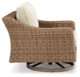 Beachcroft Beige Outdoor Swivel Lounge Chair - Ornate Home