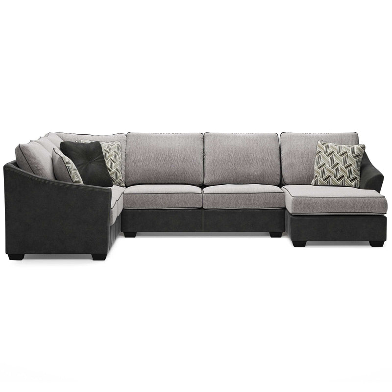 Bilgray Pewter 3pc Sectional Sofa w/ Chaise - Ornate Home