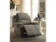 Bina Gray Polished Microfiber Recliner (Motion) - Ornate Home