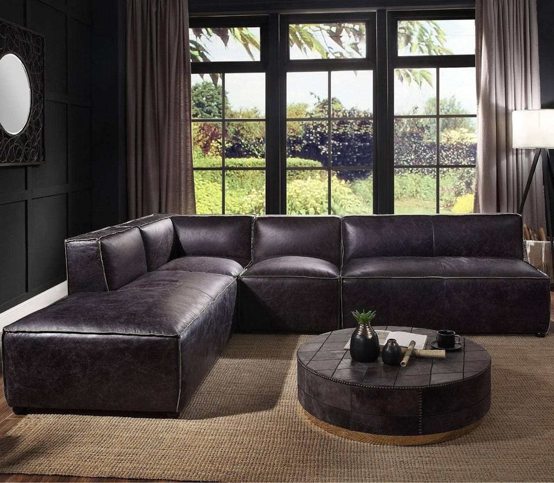 Birdie -Top Grain Leather - Modular Sectional Living Room Set - Ornate Home