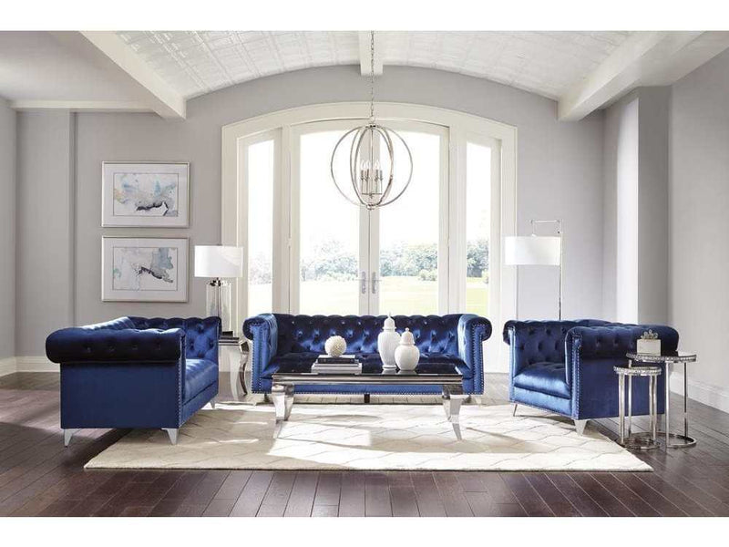 Bleker Blue 3pc Living Room Set - Ornate Home