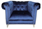 Bleker Blue 3pc Living Room Set - Ornate Home