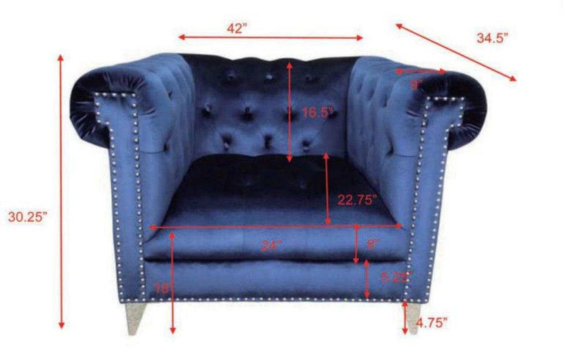 Bleker Blue Chair - Ornate Home