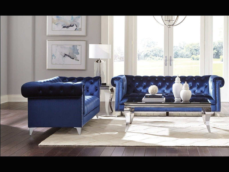 Bleker - Blue - Sofa & Loveseat - Ornate Home