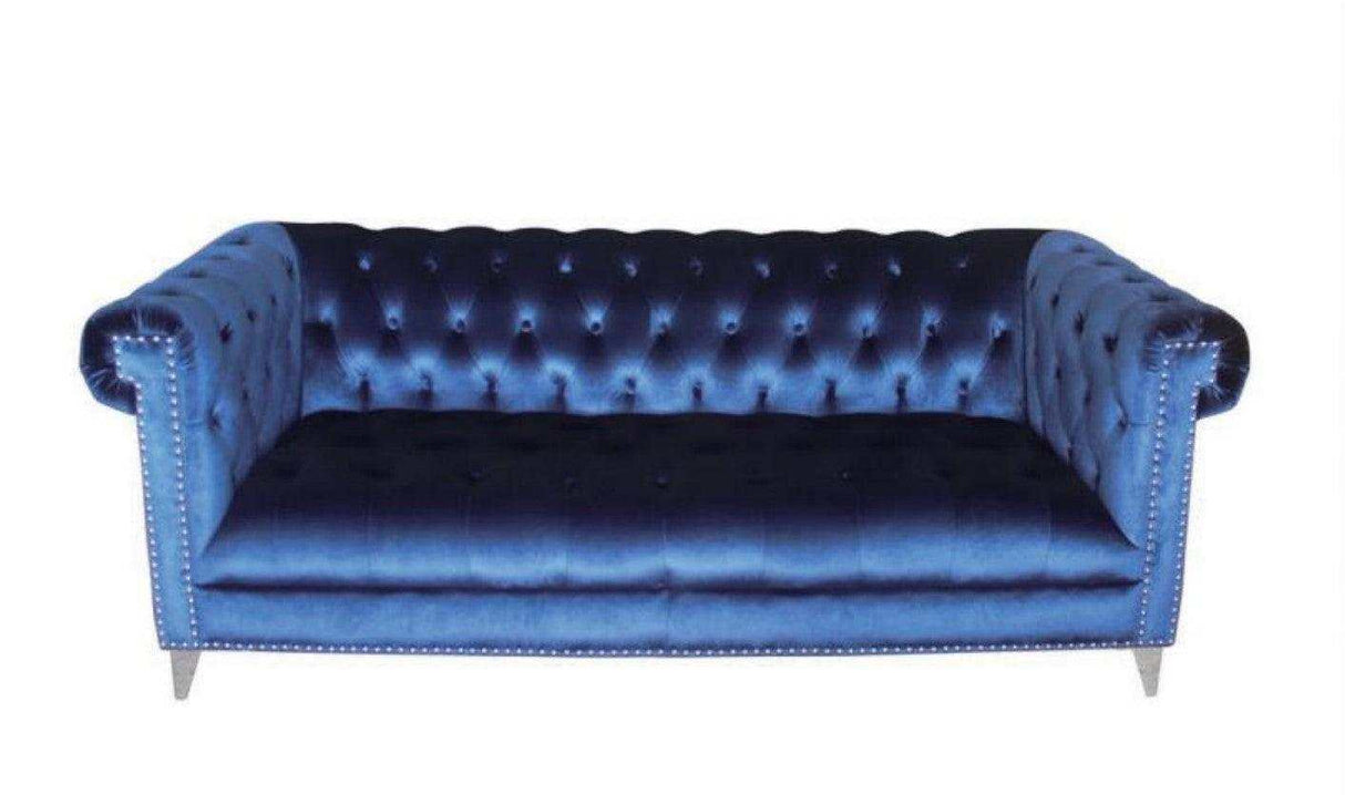 Bleker Blue Stationary Sofa - Ornate Home