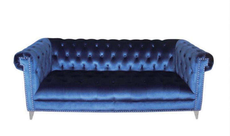 Bleker Blue Stationary Sofa - Ornate Home