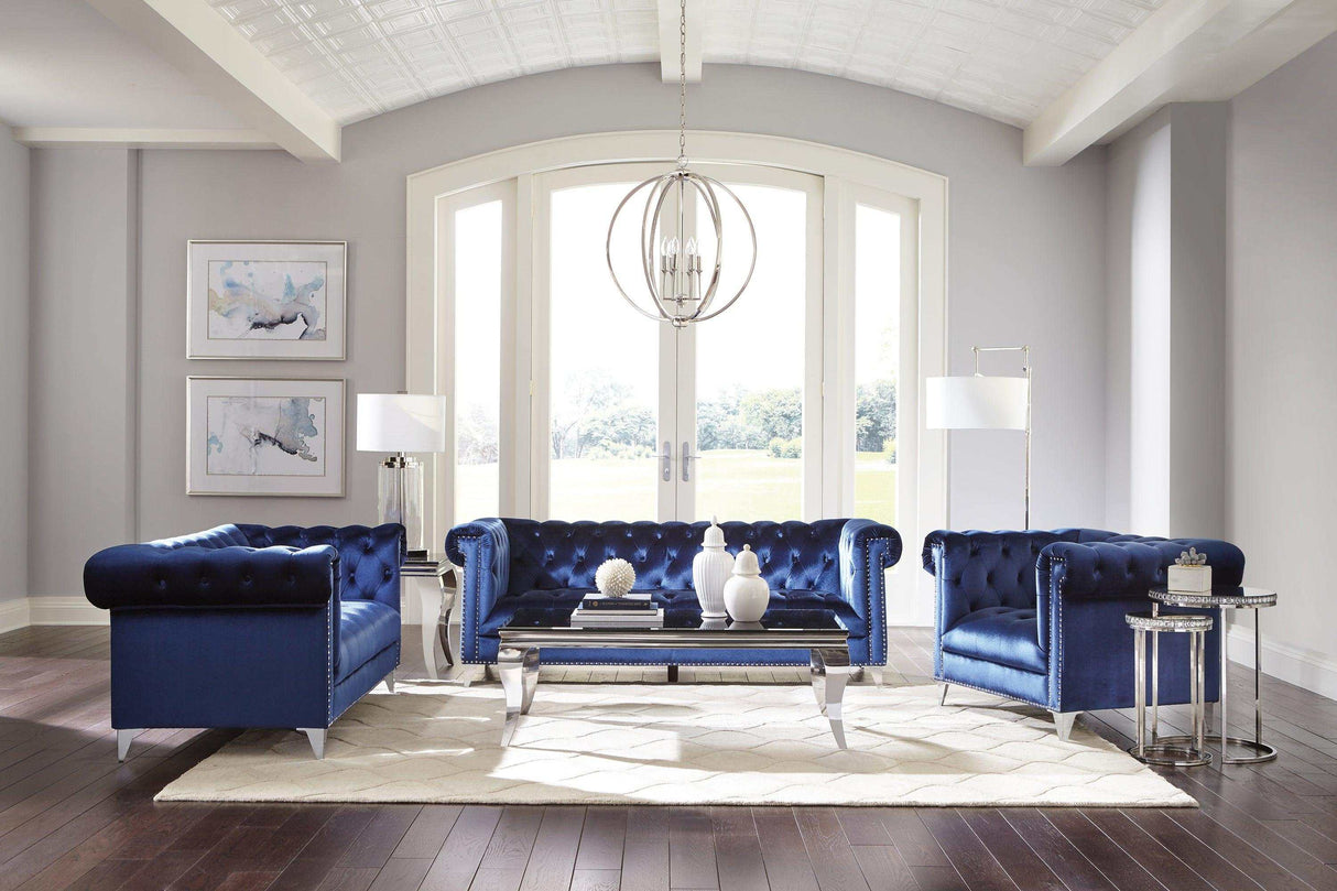 Bleker Blue Stationary Sofa - Ornate Home