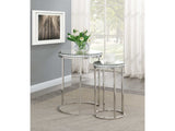 Bleker Silver 2pc Round Nesting Table - Ornate Home