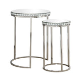 Bleker Silver 2pc Round Nesting Table - Ornate Home