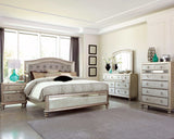 Bling Game Metallic Platinum Eastern King Panel Bed - Ornate Home