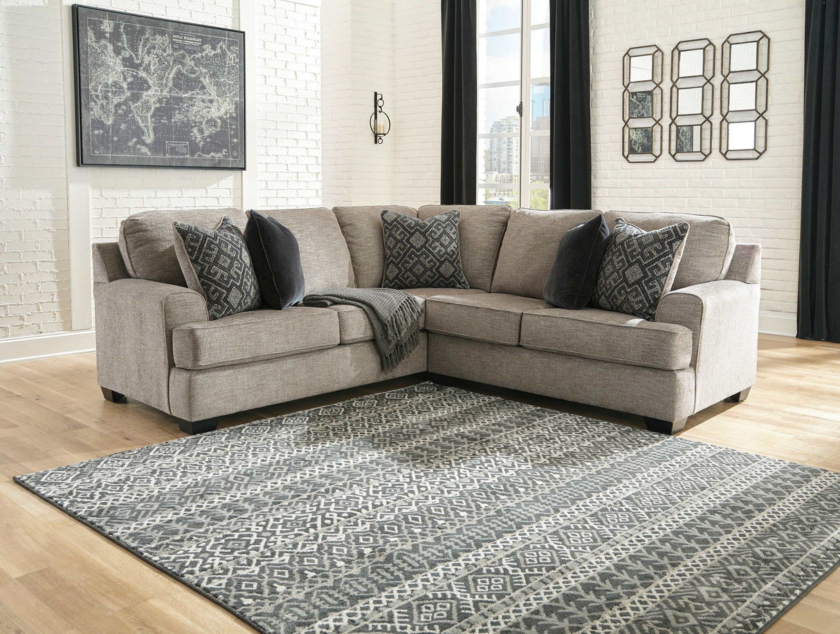 Bovarian Stone 2pc Sectional L Shape Sofa - Ornate Home