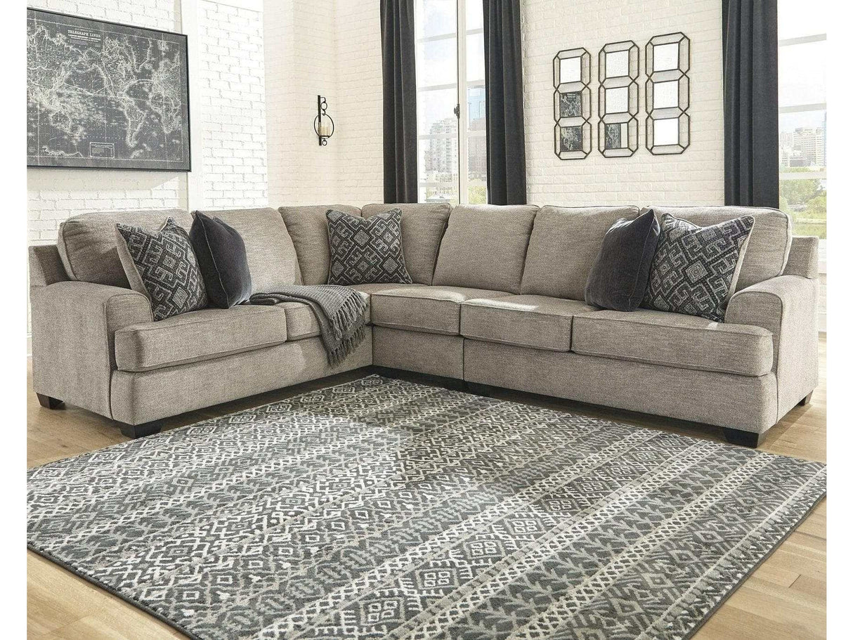 Bovarian Stone 3pc Sectional L Shape Sofa - Ornate Home