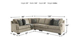 Bovarian Stone 3pc Sectional L Shape Sofa - Ornate Home