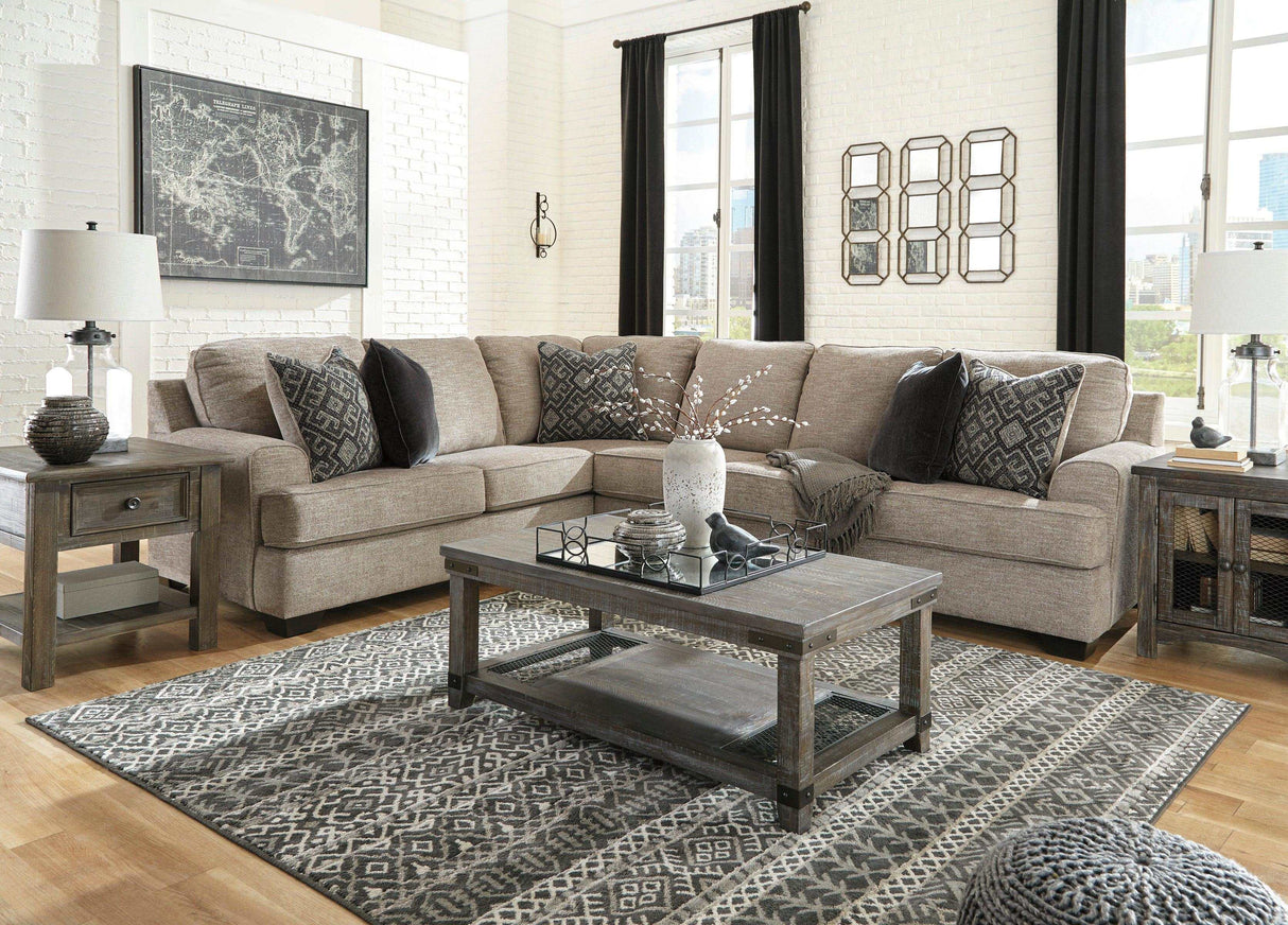 Bovarian Stone 3pc Sectional L Shape Sofa - Ornate Home