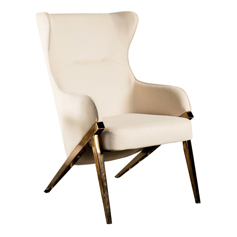 Bozarro - Cream & Bronze - Accent Chair - Ornate Home