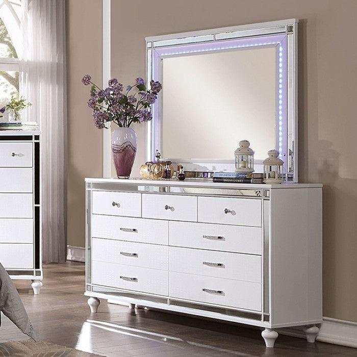 Brachium White Mirror w/ LED - Ornate Home
