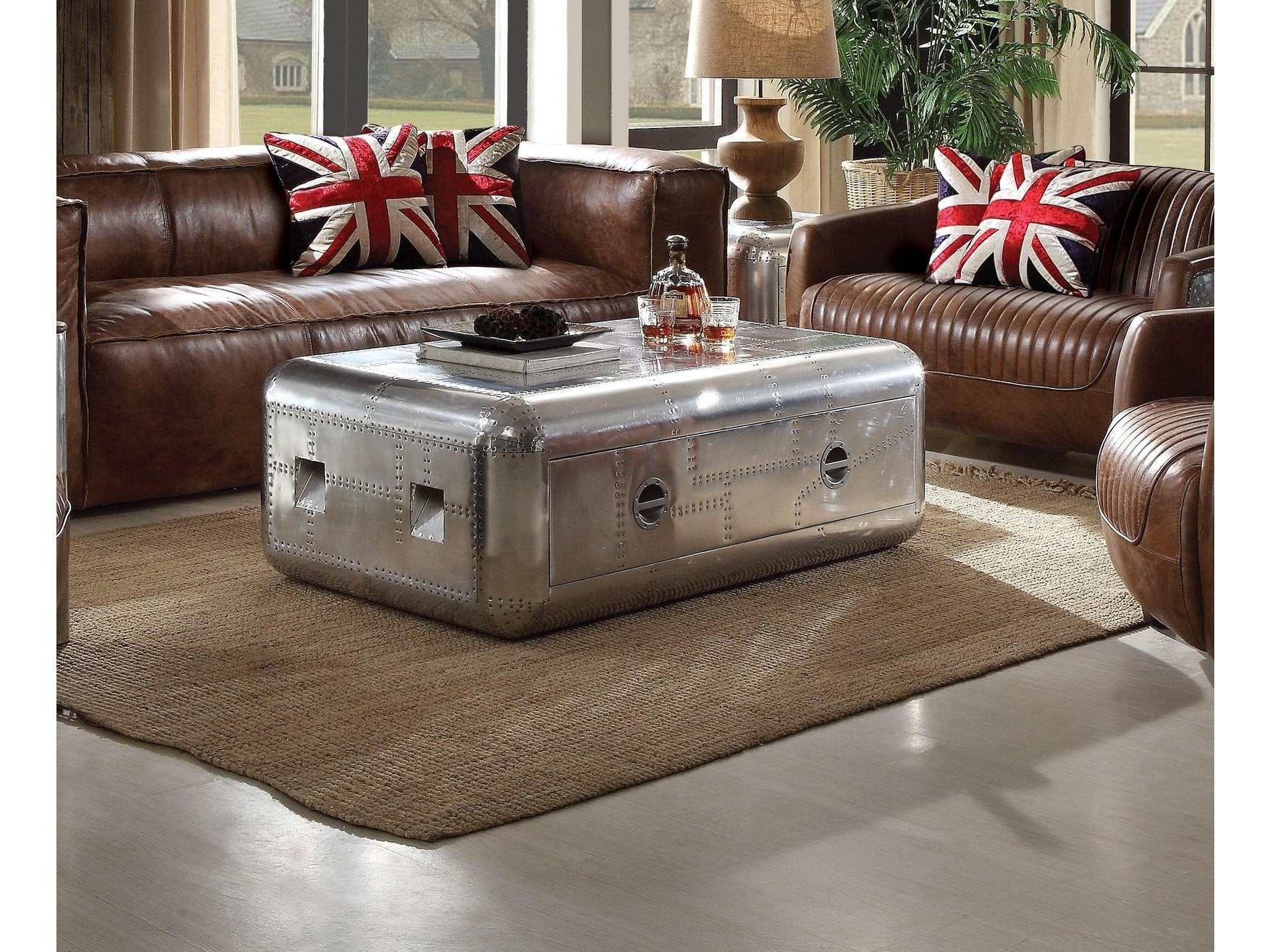 Brancaster Aluminum Coffee Table - Ornate Home