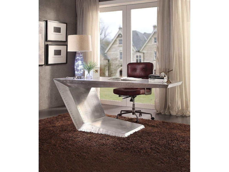 Brancaster Aluminum Patchwork Writing Desk Geometric Shape - Ornate Home