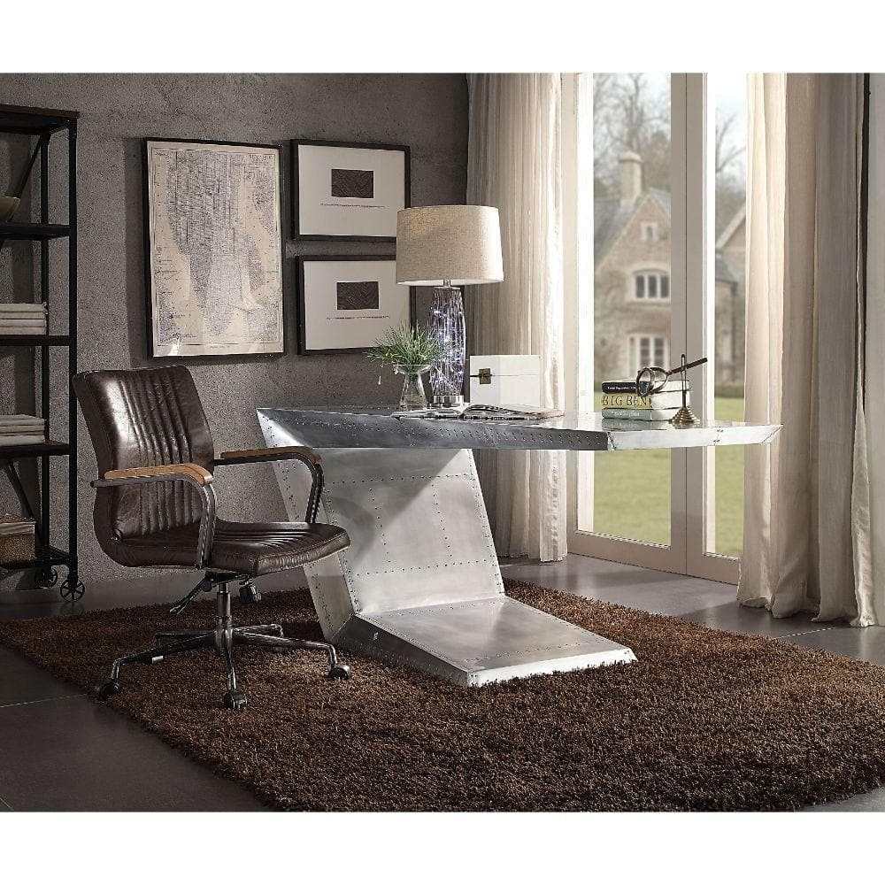 Brancaster Aluminum Patchwork Writing Desk Geometric Shape - Ornate Home