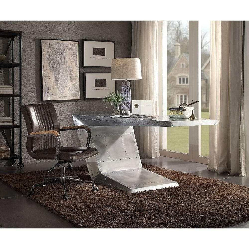 Brancaster - Aluminum Patchwork - Writing Desk - Geometric Shape - Ornate Home