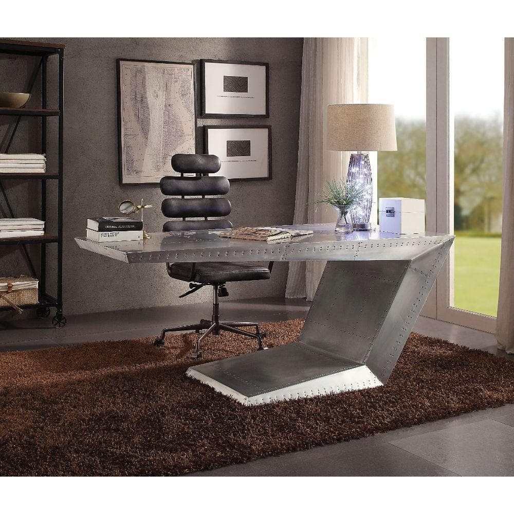 Brancaster Aluminum Patchwork Writing Desk Geometric Shape - Ornate Home