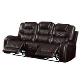 Braylon Brown PU Sofa (Motion) - Ornate Home