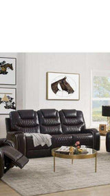 Braylon Brown PU Sofa (Motion) - Ornate Home