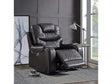 Braylon Magnetite PU Recliner (Power Motion) - Ornate Home