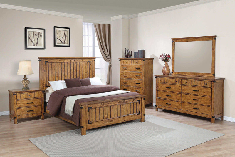 Brenner - Rustic Honey - Full Panel Bed - Ornate Home