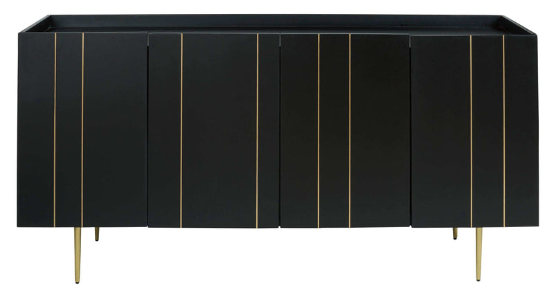 Brentburn - Black & Gold - Accent Cabinet - Ornate Home