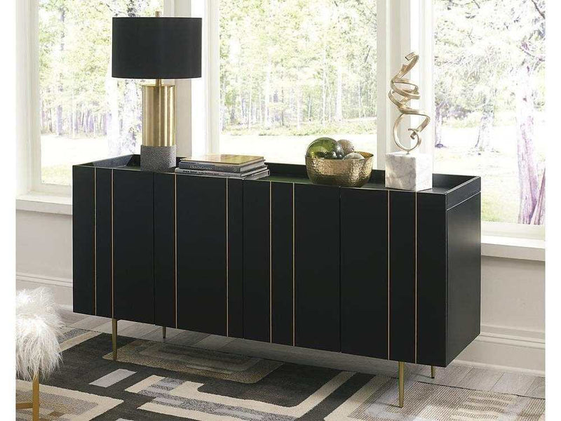 Brentburn - Black & Gold - Accent Cabinet - Ornate Home