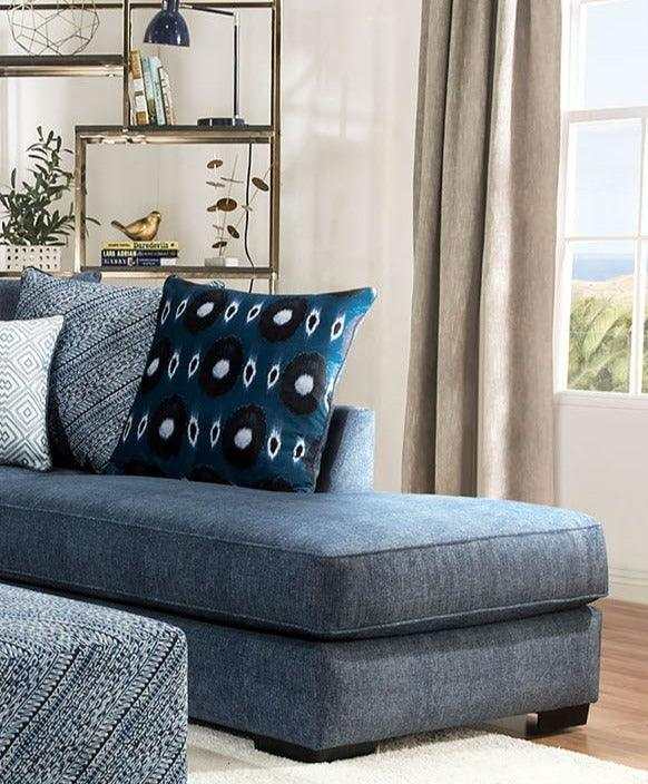 Brielle Blue L Shape Sectional Sofa - Ornate Home