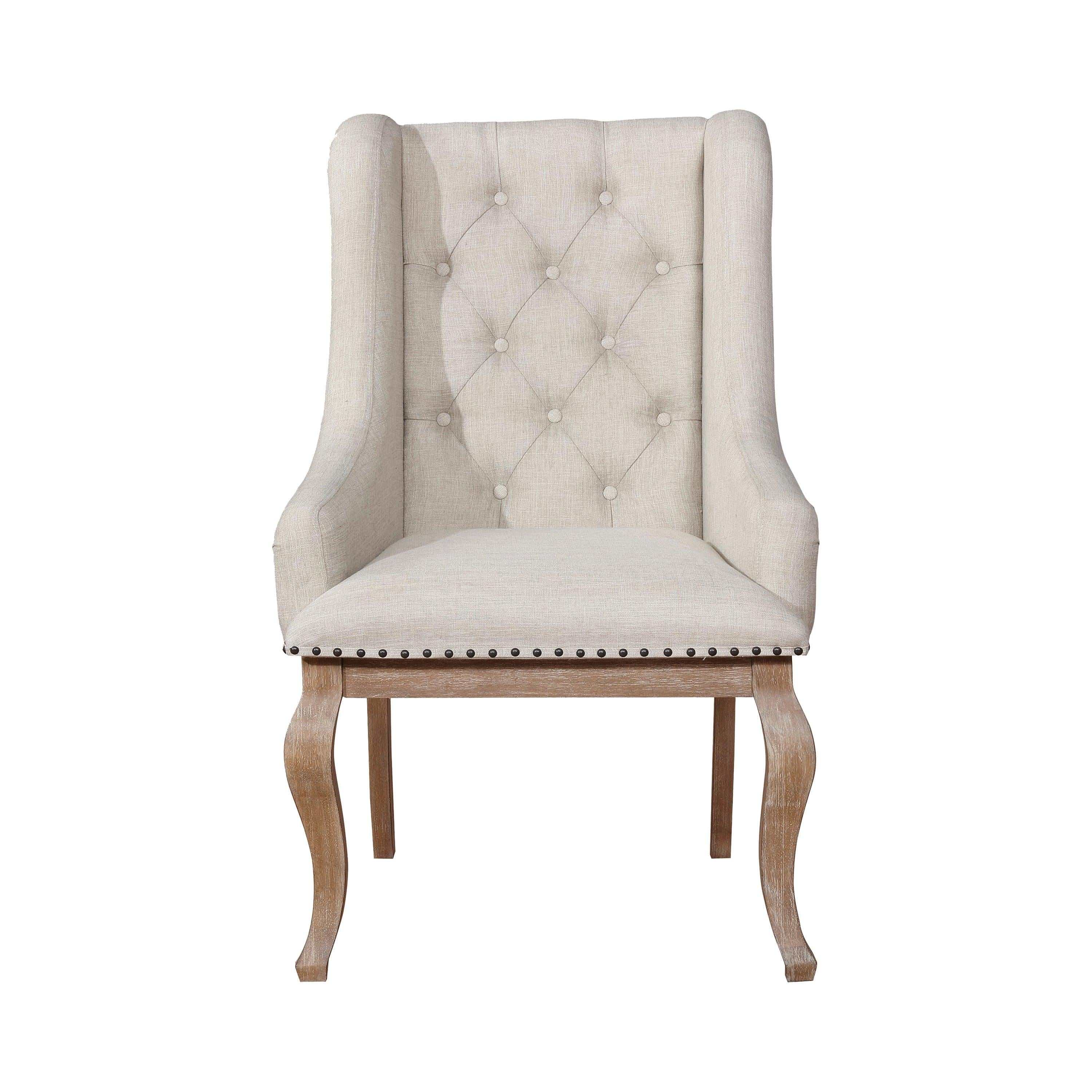 Brockway Cream & Barley Brown Arm Chairs (Set of 2) - Ornate Home