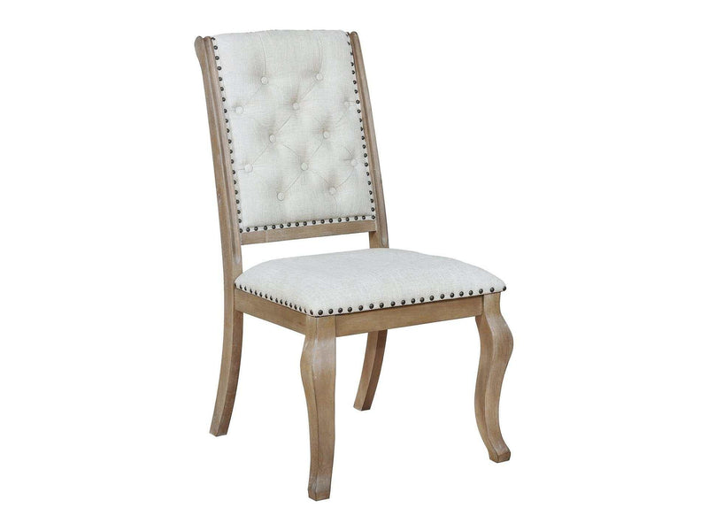 Brockway Cream Barley Brown Side Chairs (Set of 2) - Ornate Home