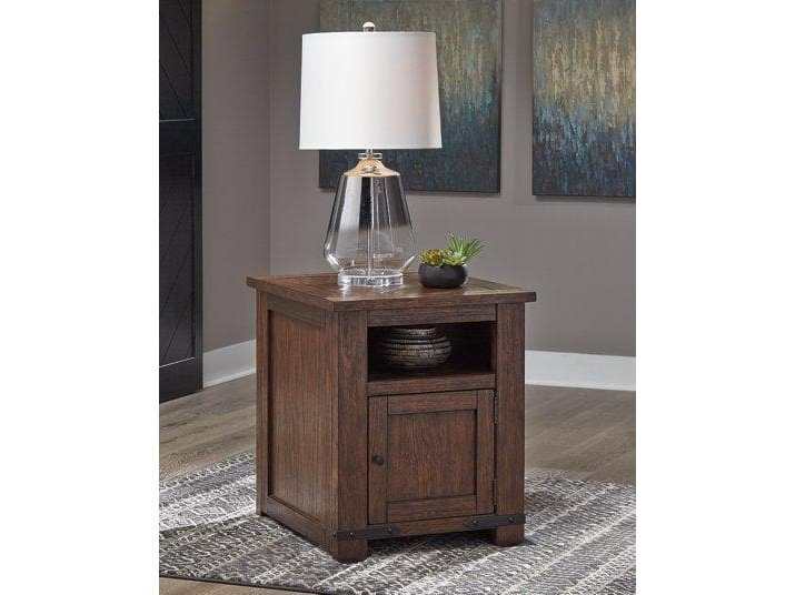 Budmore End Table with USB Ports & Outlets - Ornate Home