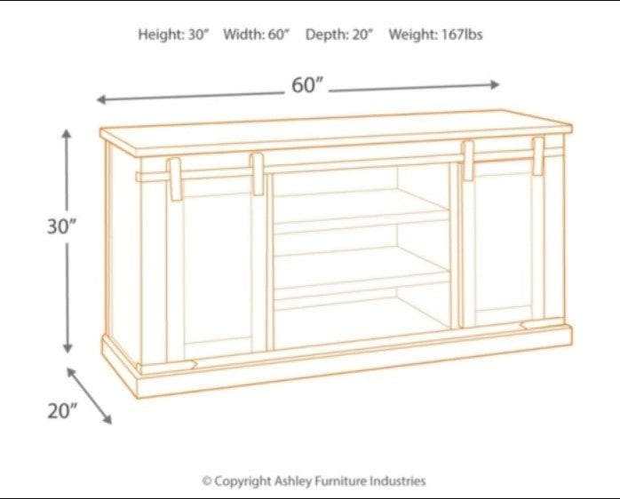 Budmore Rustic Brown 60" TV Stand - Ornate Home