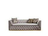 Buena Beige Velvet Sofa & Loveseat / 2pc - Ornate Home