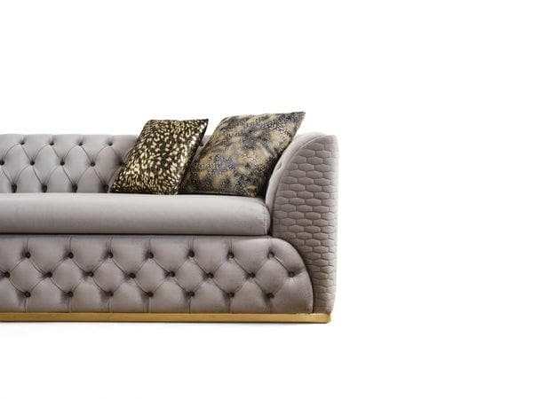 Buena Beige Velvet Sofa & Loveseat / 2pc - Ornate Home