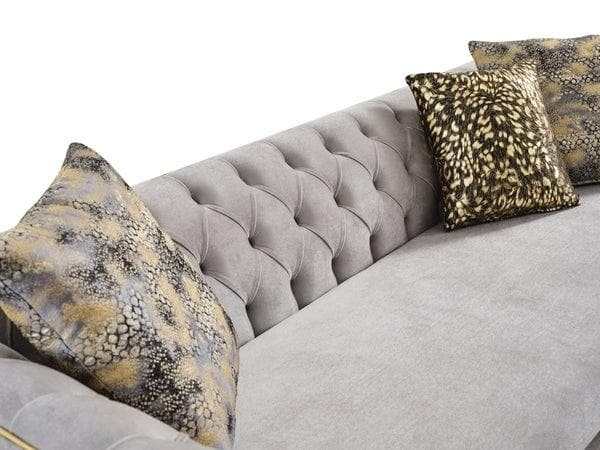 Buena Beige Velvet Sofa & Loveseat / 2pc - Ornate Home