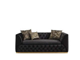 Buena Black Velvet Sofa & Loveseat / 2pc - Ornate Home