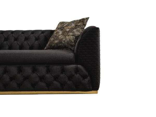 Buena Black Velvet Sofa & Loveseat / 2pc - Ornate Home