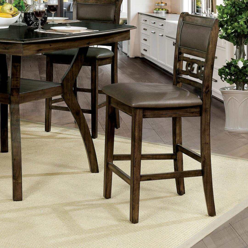 Flick - Walnut & Gray - Counter Height Dining Set / 5pc - Ornate Home