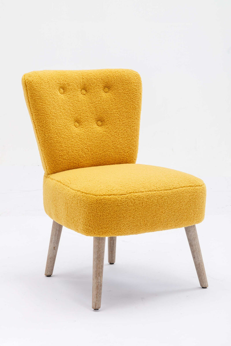 Smithe Teddy Button Accent Slipper Chair Yellow - Ornate Home