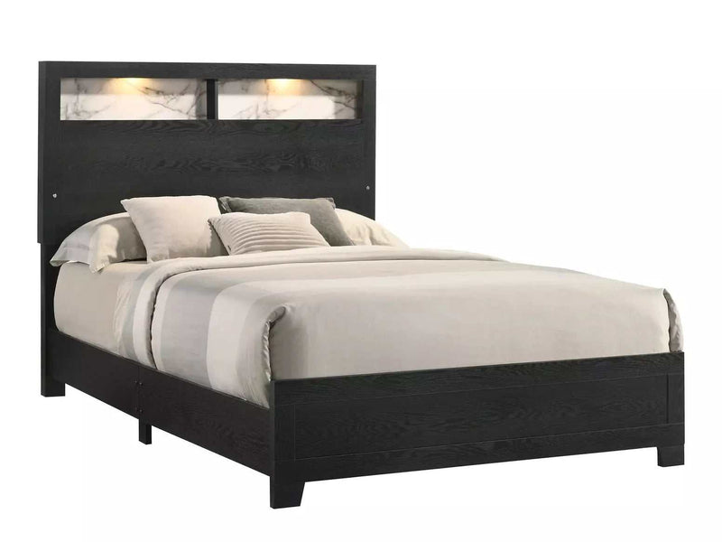 Cadence Black LED Panel Bed - Ornate Home