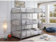 Cairo Silver Bunk Bed (Triple Twin) - Ornate Home