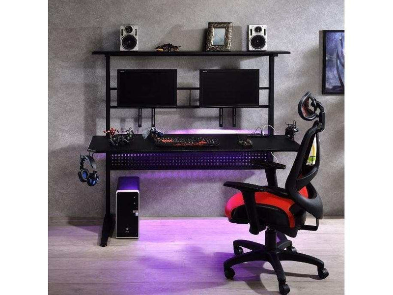 Canzi Gaming Desk w/LED & USB Port - Ornate Home