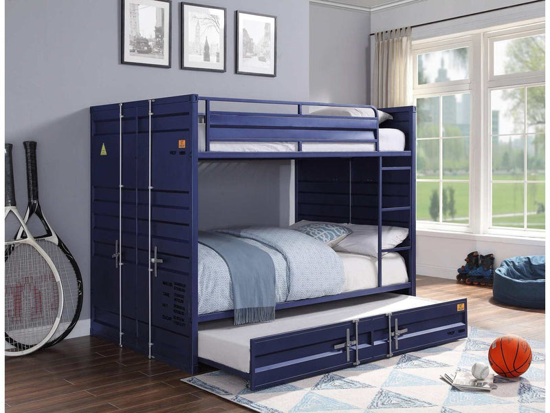 Cargo Blue Bunk Bed (Full/Full) - Ornate Home