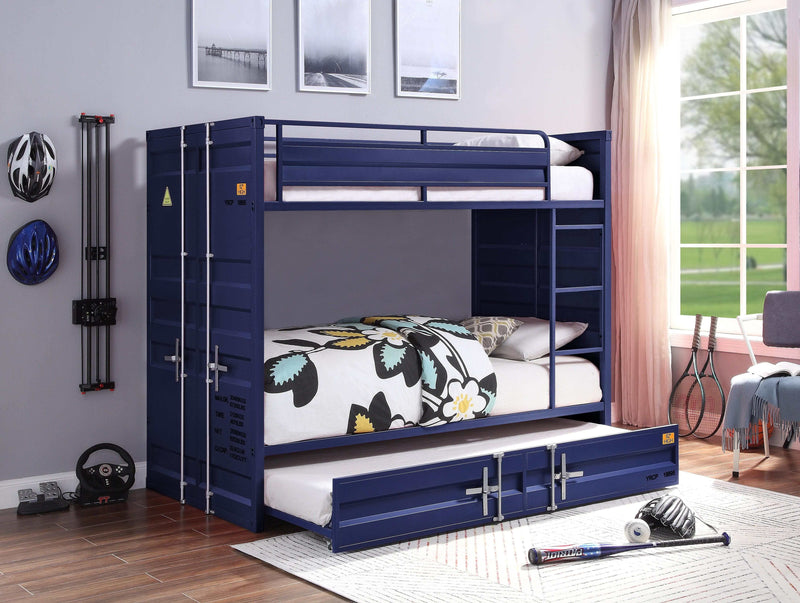 Cargo Blue Bunk Bed (Twin/Twin) - Ornate Home