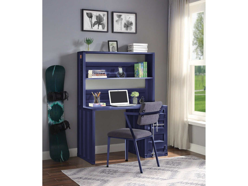 Cargo Blue Desk & Hutch - Ornate Home