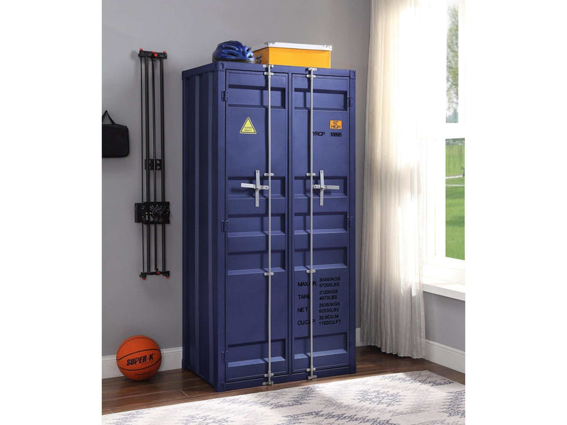 Cargo Blue Wardrobe (Double Door) - Ornate Home